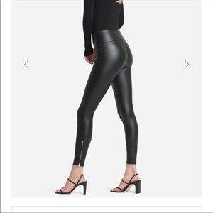 NWT Yummie Faux Leather Shaping Leggings with zipper detail Size L Boot…